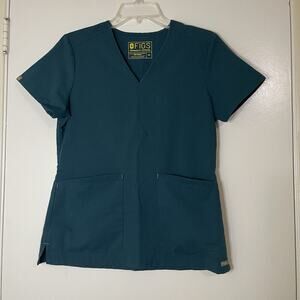 FIGS short sleeve vneck 2 pocket medical scrub top blue Green XS
